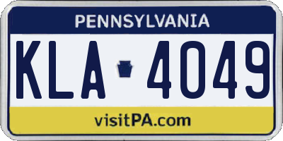 PA license plate KLA4049