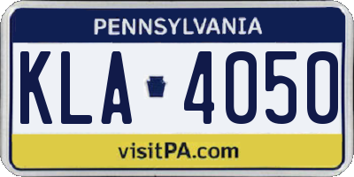 PA license plate KLA4050