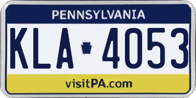 PA license plate KLA4053