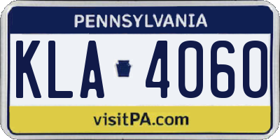 PA license plate KLA4060