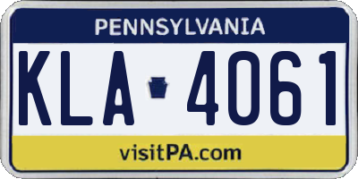 PA license plate KLA4061