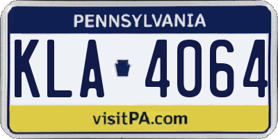 PA license plate KLA4064