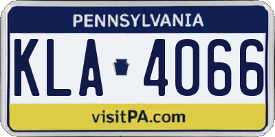 PA license plate KLA4066