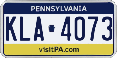 PA license plate KLA4073