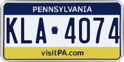 PA license plate KLA4074