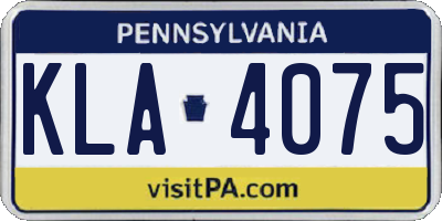 PA license plate KLA4075