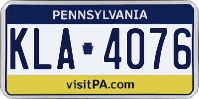 PA license plate KLA4076