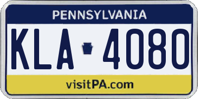 PA license plate KLA4080
