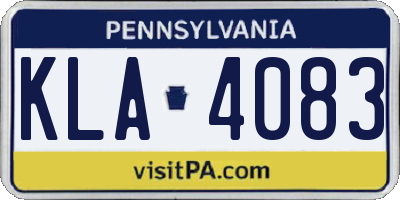 PA license plate KLA4083