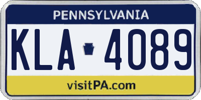PA license plate KLA4089