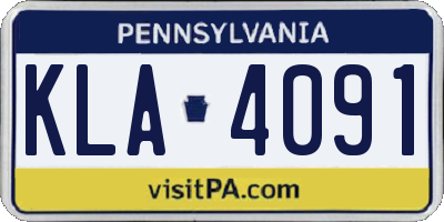 PA license plate KLA4091