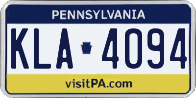 PA license plate KLA4094