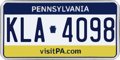 PA license plate KLA4098