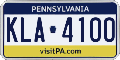 PA license plate KLA4100