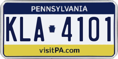 PA license plate KLA4101
