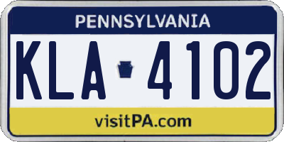 PA license plate KLA4102