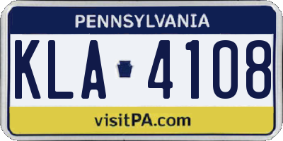 PA license plate KLA4108