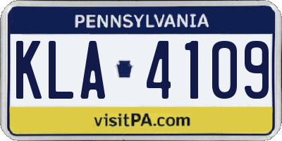 PA license plate KLA4109