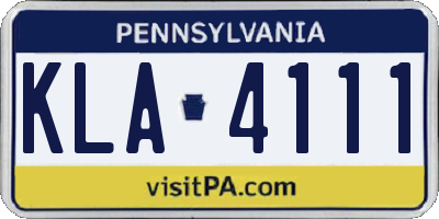 PA license plate KLA4111