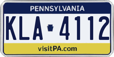 PA license plate KLA4112