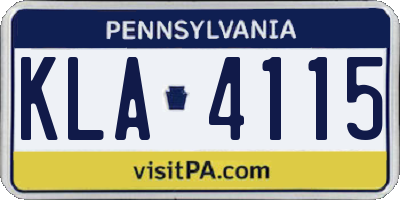 PA license plate KLA4115