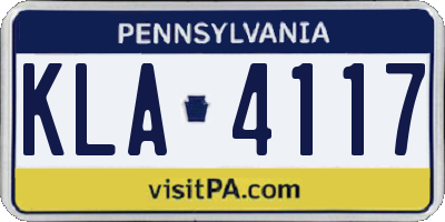 PA license plate KLA4117