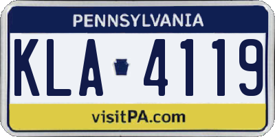 PA license plate KLA4119