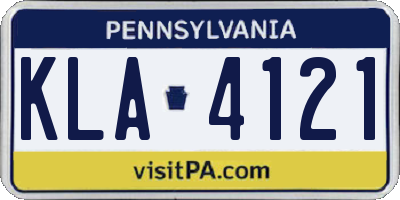 PA license plate KLA4121