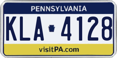PA license plate KLA4128