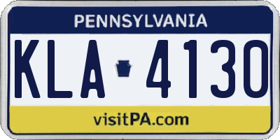 PA license plate KLA4130