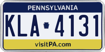 PA license plate KLA4131