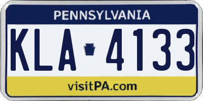 PA license plate KLA4133