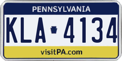 PA license plate KLA4134
