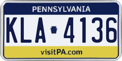 PA license plate KLA4136