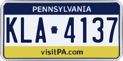 PA license plate KLA4137