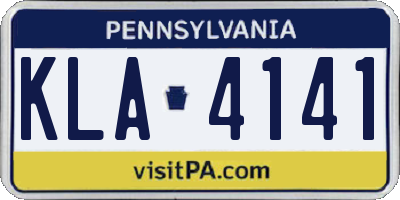 PA license plate KLA4141