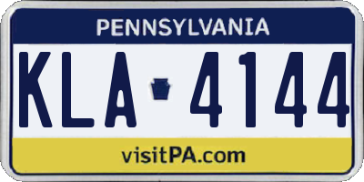 PA license plate KLA4144