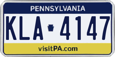PA license plate KLA4147