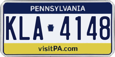 PA license plate KLA4148