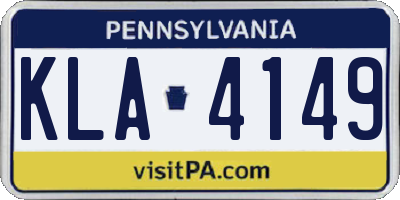PA license plate KLA4149