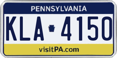 PA license plate KLA4150