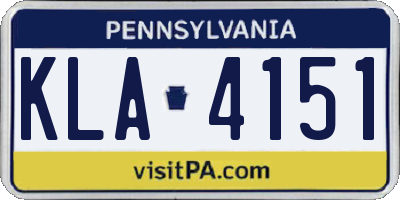 PA license plate KLA4151
