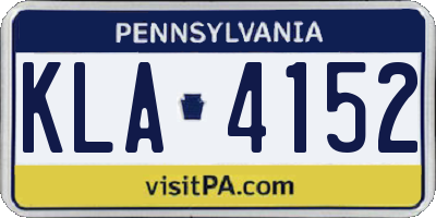 PA license plate KLA4152