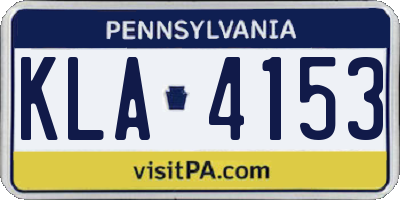 PA license plate KLA4153