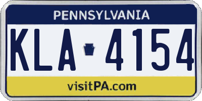 PA license plate KLA4154