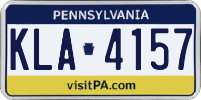 PA license plate KLA4157