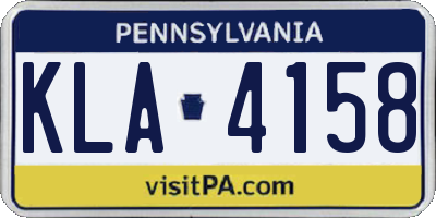 PA license plate KLA4158
