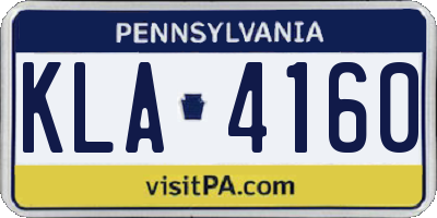 PA license plate KLA4160