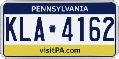 PA license plate KLA4162