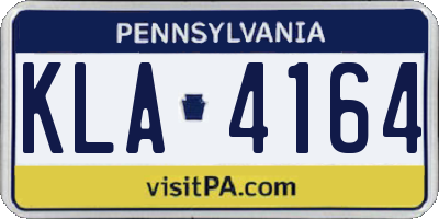 PA license plate KLA4164